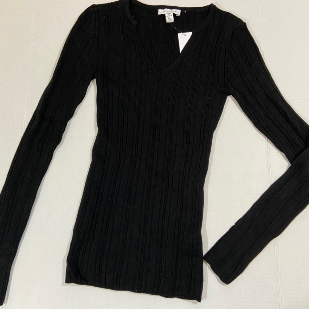 Topshop split neck ribbed sweater - Picture 2 of 2